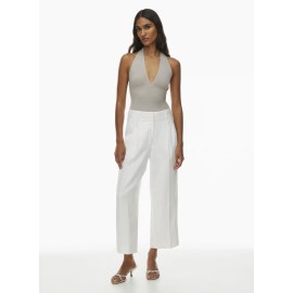 Aritzia The Effortless Pant New Linen Cropped, Style# 121842, Size 4, White
