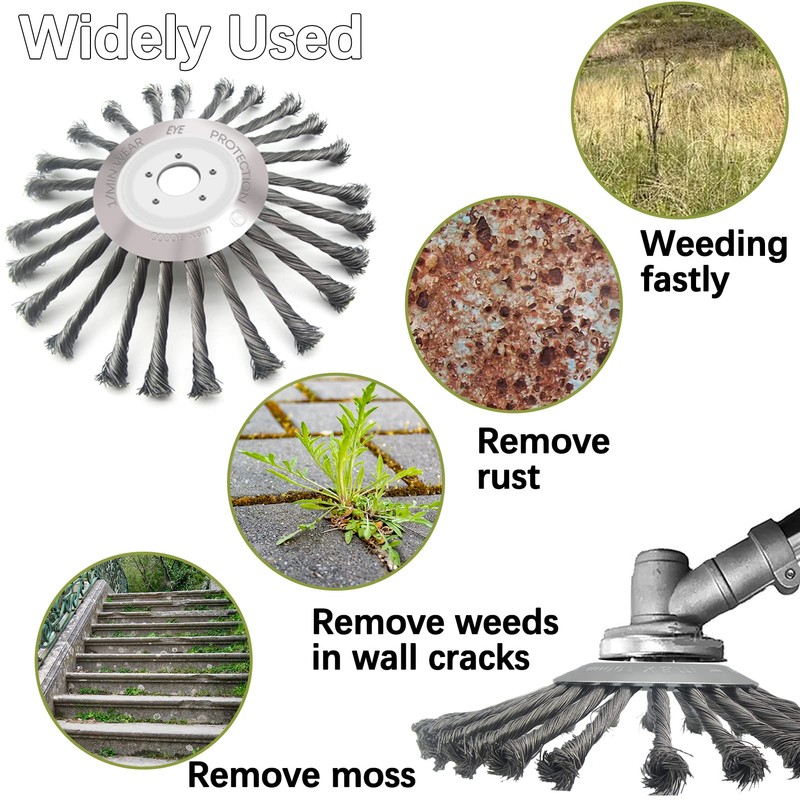 SYITCUN 25 cm Wild Herb Brush for Brush Cutter, Weed