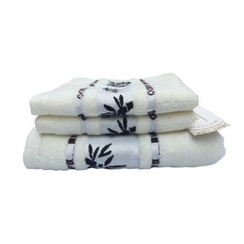 Lsharon High Quality Bamboo Fiber Hand Towels 3 Piece Towel Set (1 Bath Towel, 2 Hand Towels) Natural, Super Absorbent and Eco Friendly White