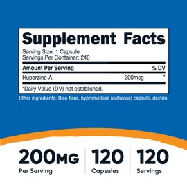 Nutricost Huperzine A Capsules 200mcg, 240 Capsules - Non-GMO, Vegetarian Friendly