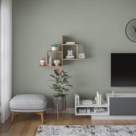 Ada Home Decor Webb Modern Light Walnut Wall Shelf 22.83'' H x 33.86'' W x 7.87'' D/Wall Storage/Shelving Unit