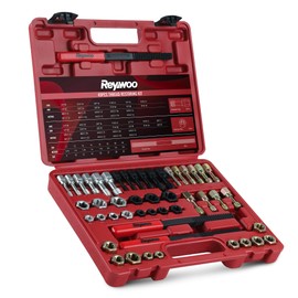 49 PC Thread Chaser Set, Metric and SAE Thread Restorer Tool with 22 Taps 24 Dies 3 Thread Files, Master Thread Cleaner Rethreading Kit in UNC UNF Metric Sizes