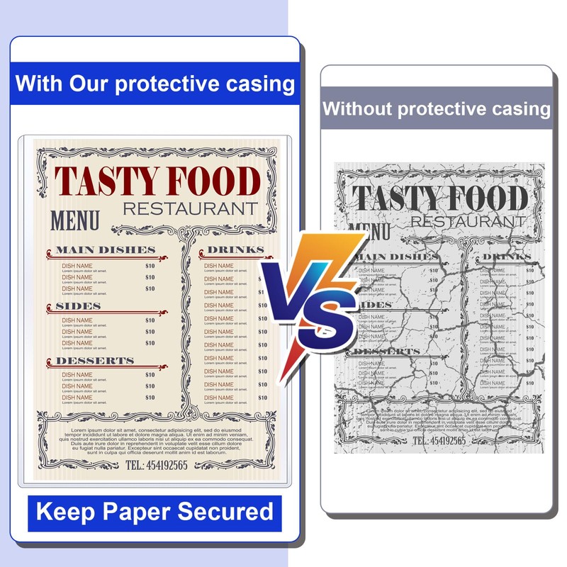 Teling 5 Pcs 8 1/2" x 11" Rigid Print Protectors