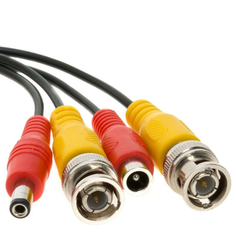 5M Black Premade BNC Video Power Cable/Wire for Security Camera,