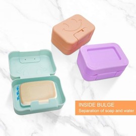 4 Pcs Travel Soap Case, Soap Dish with Lid, Travel Soap Box, Portable Soap Box, Soap Container with Strong Sealing, for Travel, Bathroom (Green, Pink, Purple, Blue)