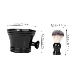 Baluue 1Set Men's Beard Grooming Kit of Reusable Shaving Brush with Foaming Bowl Multi Use Shaving Tool for Gentle Lathering Comfortable Grooming Experience for Sensitive Skin