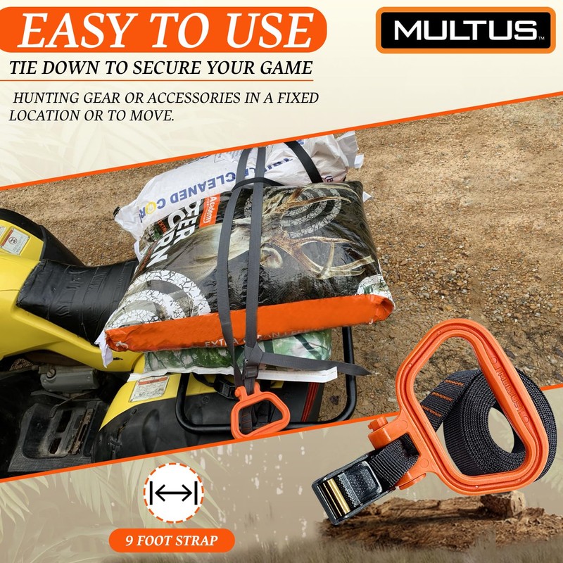 MULTUS Sportsman Deer Drag & Tie Down Strap – 2-in-1