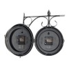 Wrought Iron Antique-Look Brown Round Double Sided Two Faces Retro