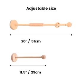 Bokko Hill Baby Mobile Hanger - Wooden Hanging Arm for Over Crib/Cot/Bassinet, Wall-Mounted Attachment Nursery Decor and Mobiles - Complete with 2 Safety Locks