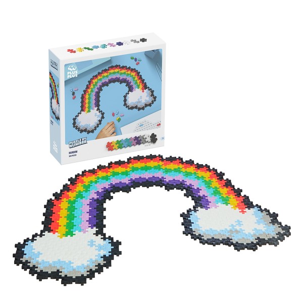 PLUS PLUS - Puzzle by Number - 500 Piece Rainbow - Construction Building Stem / Steam Toy, Kids Mini Puzzle Blocks