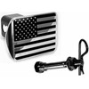 American Black Flag Metal Hitch Cover (Fit 2" Receiver, Black
