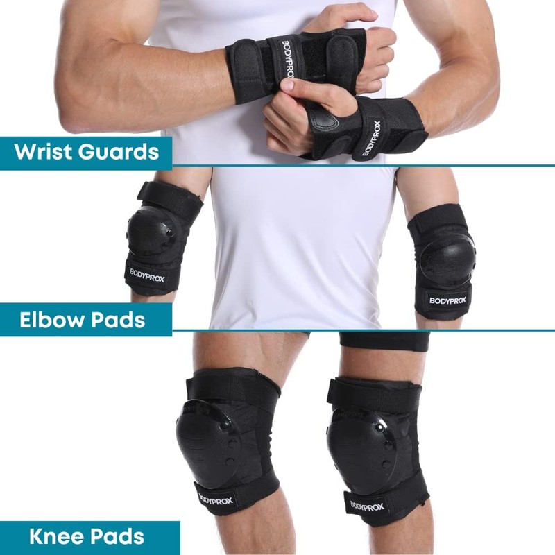 BODYPROX - Rodilleras y coderas para patinaje en línea, monopatín,