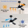 LANMEL 42'' Black Ceiling Fans with Lights and Remote, 6