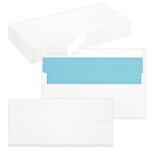 50 Pack #10 Business Envelopes, Self Seal Standard White Envelopes
