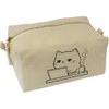 'Exhausted Cat Working with Coffee' Canvas Wash Bag/Makeup Case (CS00043309)