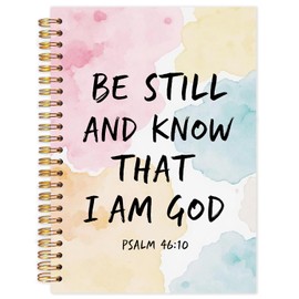 Yhtrg Christian Spiral Notebooks, Be Still and Know That I am God Bible Journaling, Prayer Journals for Women, Religious Scripture Church Notebook for Note Taking, 5.5x8.3 Inch