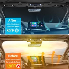 TAUYANG Windshield Sun Shade Custom for Mazda CX50 2023 2024 2025 Front Window Sunshade, Car Windshield Sun Visor Cover Foldable with Storage Bag