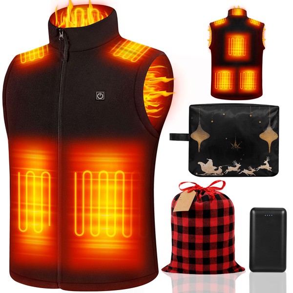 KUOFENV Fleece Heated Vest for Men/Women with 20000mah Battery Pack
