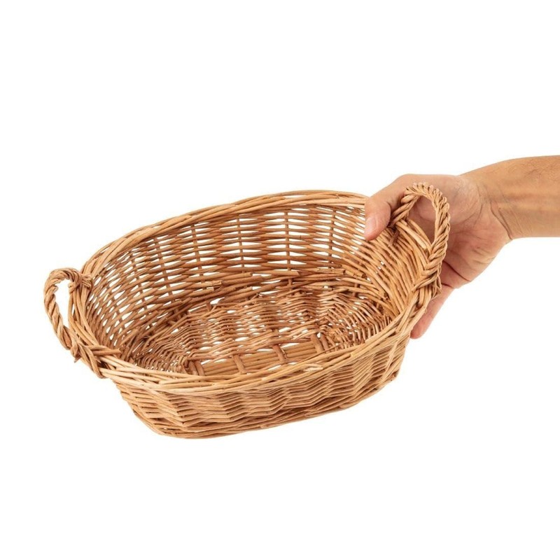 Olympia Willow Large Oval Table Wicker Basket, Brown, Size: 130(H)