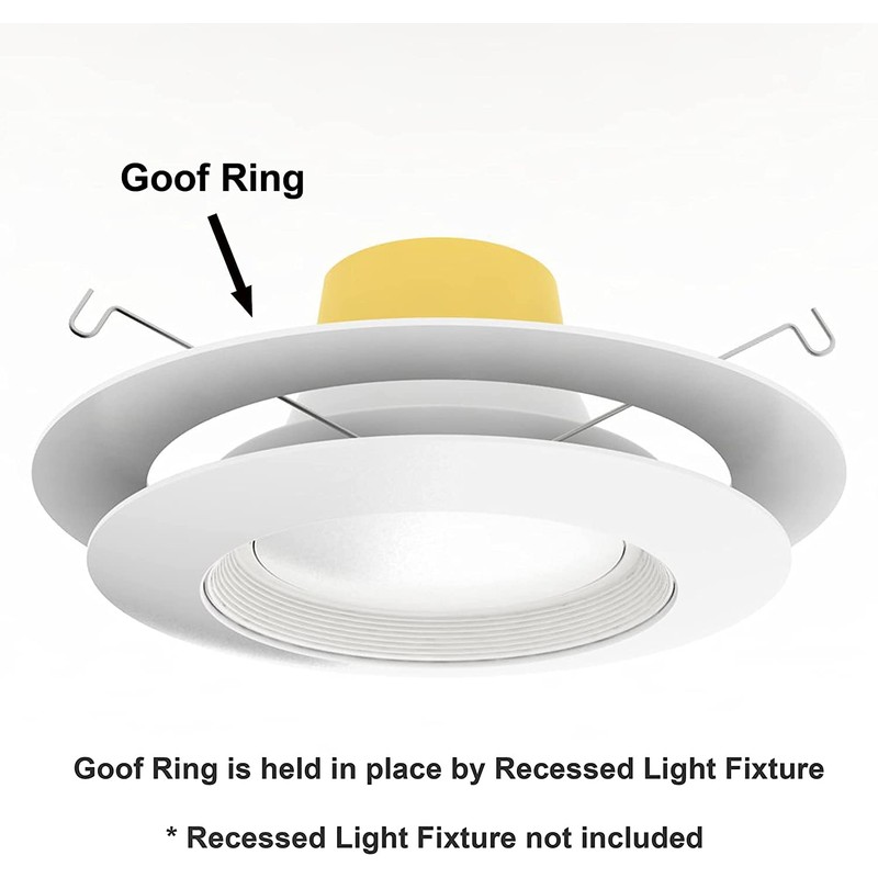 8 Pack Matte White Goof Trim Ring for 6" Inch
