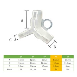 Cubiertas de gancho de pesca agudo, capó protector para señuelos de pesca, cubierta protectora para anzuelos, 5 tamaños (blanco, 4#)