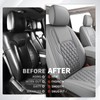 Huidasource Tacoma Front&Back Seat Covers, Gray Leather Car Seat Cushion