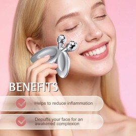 Gua Sha Facial Tools and Face Roller Set, Stainless Steel Facial Sculpting Eyes Roller Guasha for Face, Chin & Jawline Sculpting,Skin Care
