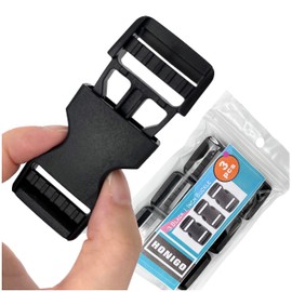 honigo Quick Side Release Buckles 1" Wide Dual Adjustable No Sewing Clips Snaps 1 Inch Heavy Duty Plastic Replacement for Nylon Strap Boat Cover Backpack Fanny Pack Nylon Webbing Belt Dog 25mm 3Pcs