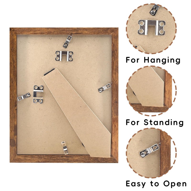 SNXJWA Brown 5x7 Picture Frame with Mat for 4x6 Display,