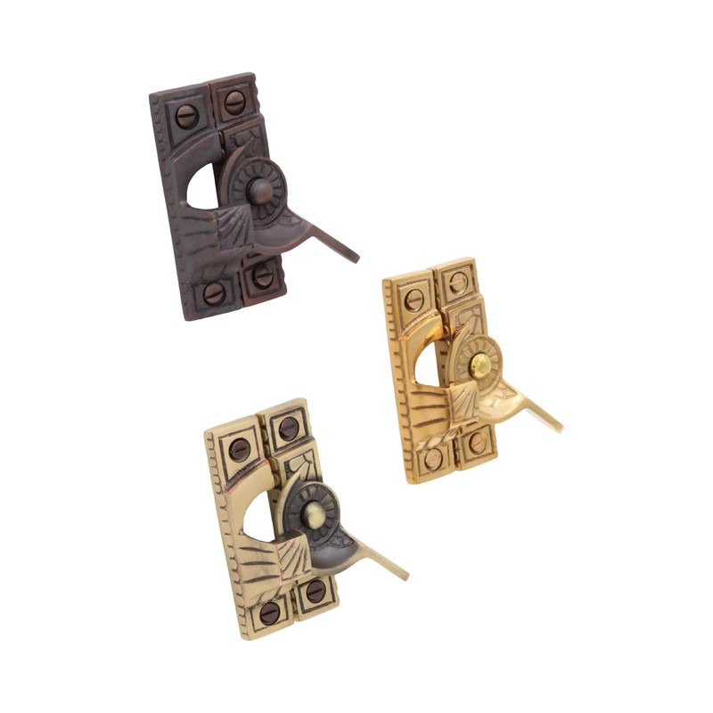 Victorian Style Window Sash Lock in Hand Highlighted Bronze