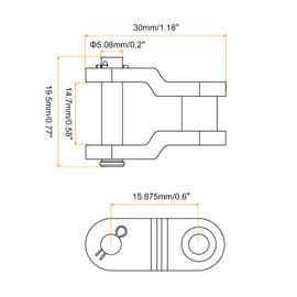 sourcing map 8Pcs 10B-1 Chain Offset Half Link Roller 15.875mm Pitch Carbon Steel Master Connector Links for 10B-1 Chain