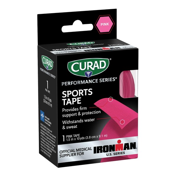 CURAD Performance Series Ironman Sports Tape, Pink, 1.5" x 10yds