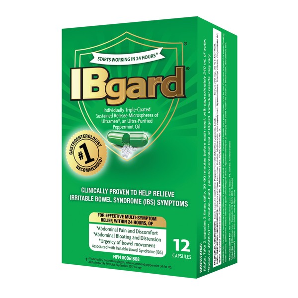 IBGARD Ultra-Purified Peppermint Oil 90mg 12 Capsules