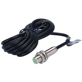 Baomain PR08-1.5DN - Sensor de proximidad inductivo (tipo cilíndrico, CC 12-24 V, 3 cables, NPN NO CE)
