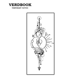 VERDBOOK Waterproof Temporary Tattoos: 2-Sheet Tattoo Kit with Realistic Body Stickers, Semi-Permanent Tattoos for Adults Lasting 7-15 Days – Safe for Men & Women, Mind Core