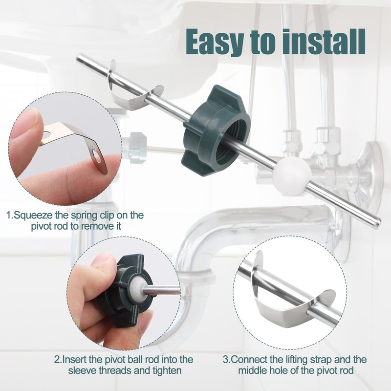 2 Pack Lavatory Pop Up Center Piece Assembly, Replacement Parts