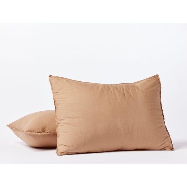 Coyuchi Organic Crinkled Percale Sham, Ginger (Standard)
