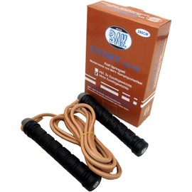 BAY® "SYDNEY" Professional Leather Skipping Rope, Ball Bearing, Retrofittable with Weight Handles, High Speed, Adjustable Length, Skipping Rope, Bouncy Rope, Boxing Fitness, Martial Arts, Kickboxing,