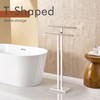 KOKOSIRI Floor Stand Towel Rack for Bathroom 2-Tier Free Standing