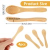 Prasacco Pack of 4 Small Wooden Spoons, Mini Wooden Spoons