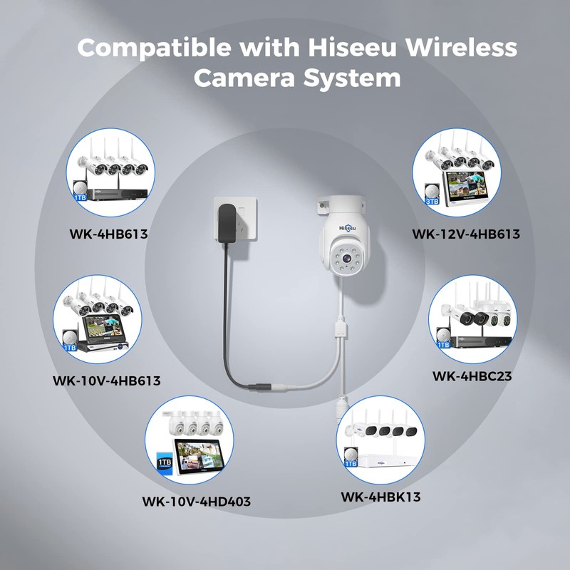 Hiseeu Security Camera Wireless Outdoor, 5MP Color Night Vision WiFi