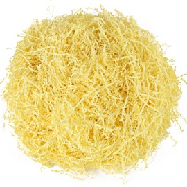 Lifecoasis 1LB Crinkle Cut Paper Shred Filler for Gift Bags, Packaging, Wrapping, Basket Filling, Birthdays, Weddings, Anniversaries, Valentines Day, Holiday Decoration, Party, Easter Grass (Yellow)