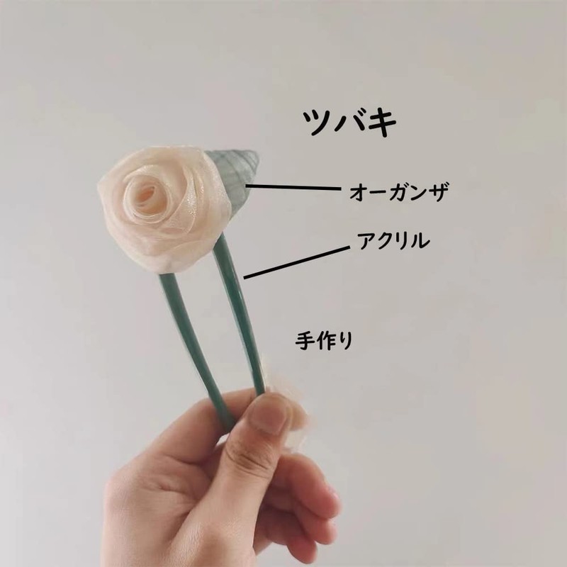 Kanzashi Handmade Camellia Camellia Hair Accessory Yukata Kimono Kimono Accessories