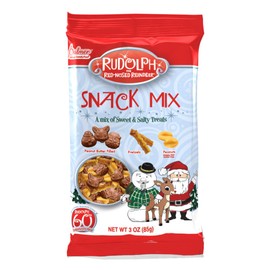 Palmer Reindeer Chocolate Snack Mix, Sweet and Salty Variety Filled with Pretzels, Peanuts and Chocolate Reindeers, Making Candy Fun Since 1948 (3 oz)