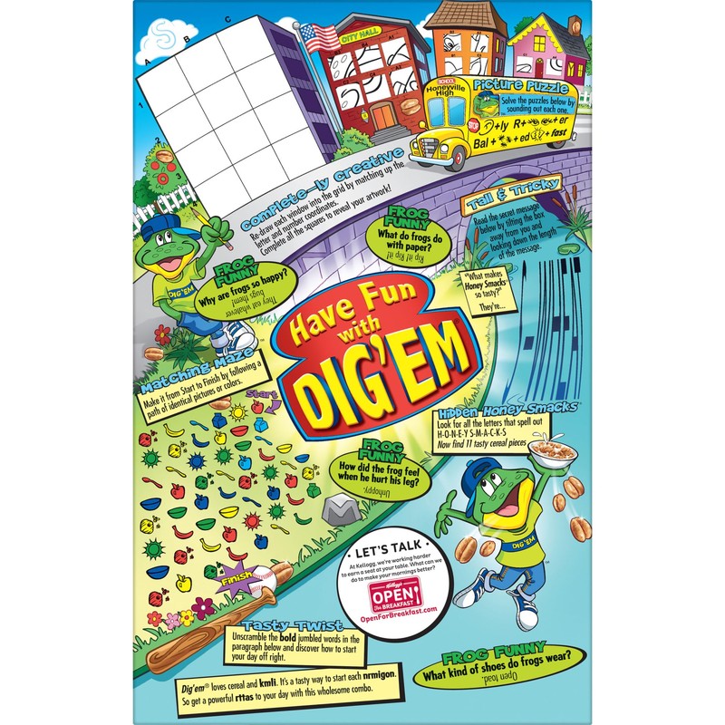 Kellogg's Honey Smacks Breakfast Cereal, Made with Whole Grain, 15.3