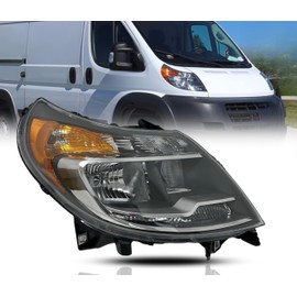 ALLIGATOR AUTO LIGHTS Replacement for Ram ProMaster 2014-2022 Headlight Assembly with DRL for 1500/2500/3500 Cargo Van, Including Bulbs, Right/Passenger Side, DOT&SAE Compliant, 68154588AL, CH2503291