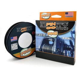 FINS Infinity Braid - USA Made - Silky Smooth 8-End Jet Black Braided Fishing Line for Superior Casting and Quiet Performance in Guides - 300 Yds - 65 lb