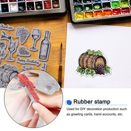 GLOBLELAND Wine Stamp Rubber 8.7 x 7 Inch Grape Rose EVA Stamp Embossing Stamp Seal Stamp Rubber Seal Stamp for DIY Scrapbooking and Card Making Paper Craft Decor