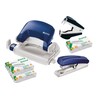 Leitz Leitz 5507 Stanz- und Lochgerät Bundle inkl. Aufbewahrungsklammern und Klammerentferner Komplettset blau