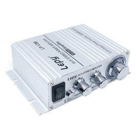 Fasizi LP-V3S Digital Player Car Power Hi-Fi Stereo Amplifier Speaker 3.5mm Audio Input MP3 Motorcycle Super BASS AMP 2x 25W RMS (PowerSupply Not included) -Silver